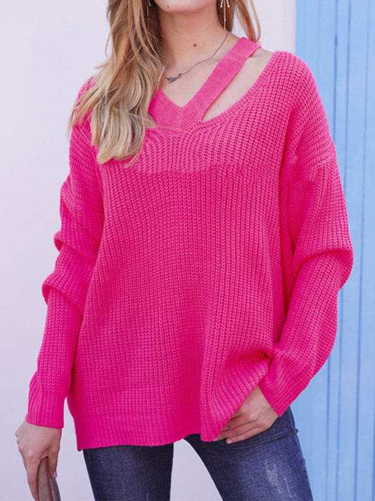 Campus V-Neck Rib-Knit Sweater