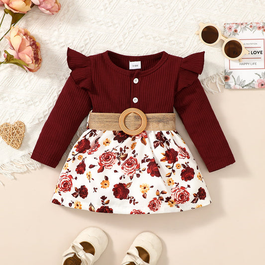 Rose Princess Belted Short Dress